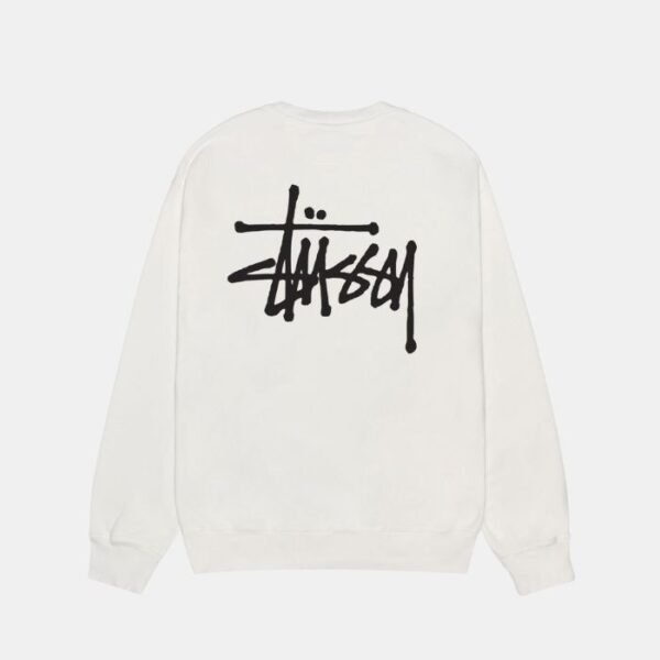 Basic Stussy White Crew Pigment Dyed
