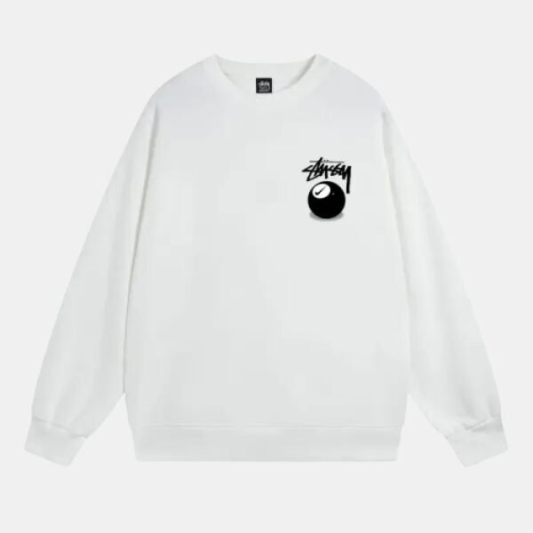 Nike X Stussy 8 Ball Crew White