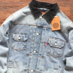 STUSSY X LEVIS EMBOSSED TRUCKER DENIM JACKET