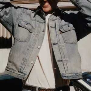 STUSSY X LEVIS EMBOSSED TRUCKER DENIM JACKET