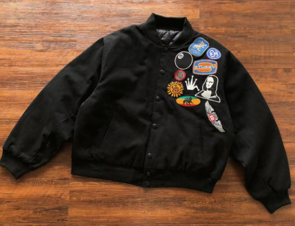 Stussy Souvenir Stadium Bomber Black Jacket