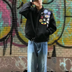 Stussy Souvenir Stadium Bomber Black Jacket